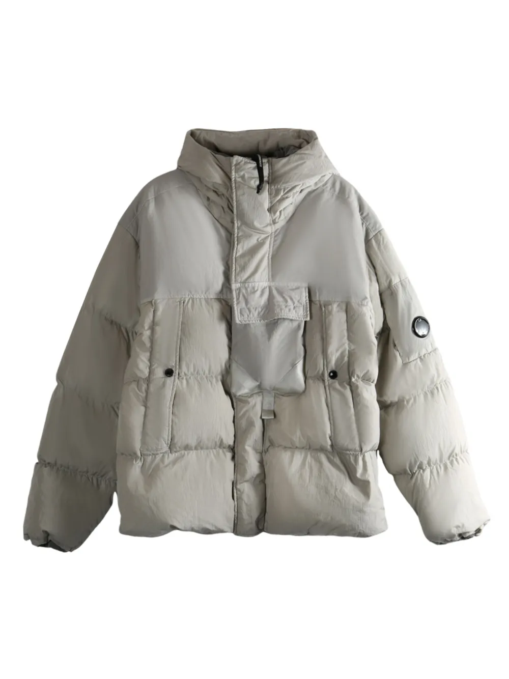 C.P. Company hooded puffer jacket Grijs