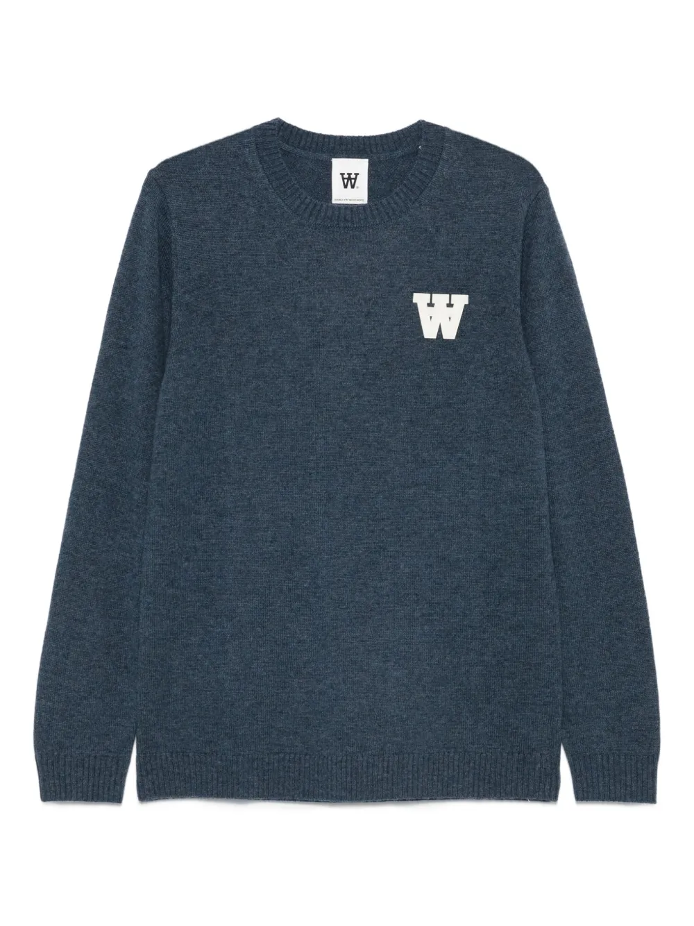 Wood Wood WWTay logo-print crew-neck sweater | Blue | Image 1