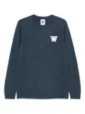 Wood Wood WWTay logo-print crew-neck sweater - Blue