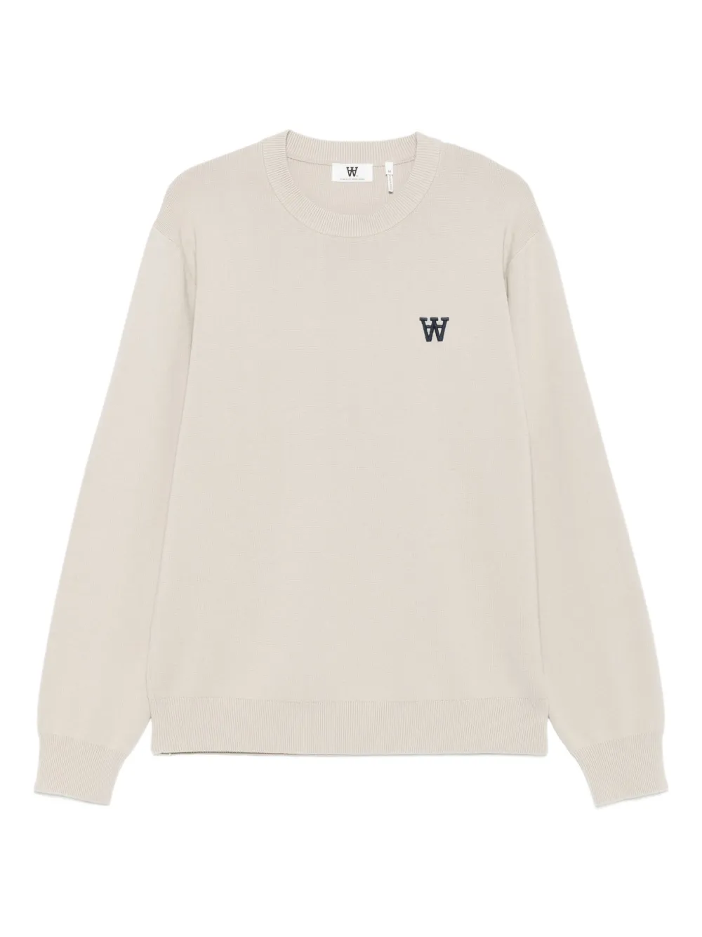 Wood Wood WWCurt logo-embroidered crew-neck sweater | Neutrals | Image 1
