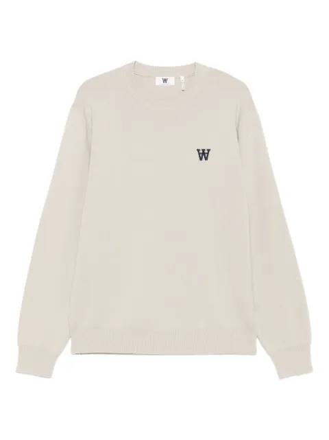 Wood Wood WWCurt logo-embroidered crew-neck sweater