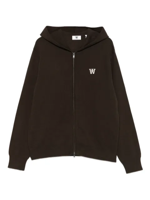 Wood Wood embroidered-logo zip-up hoodie