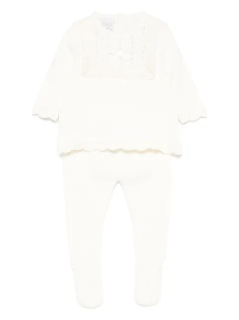 Paz Rodriguez lace-trimmed knitted trousers set