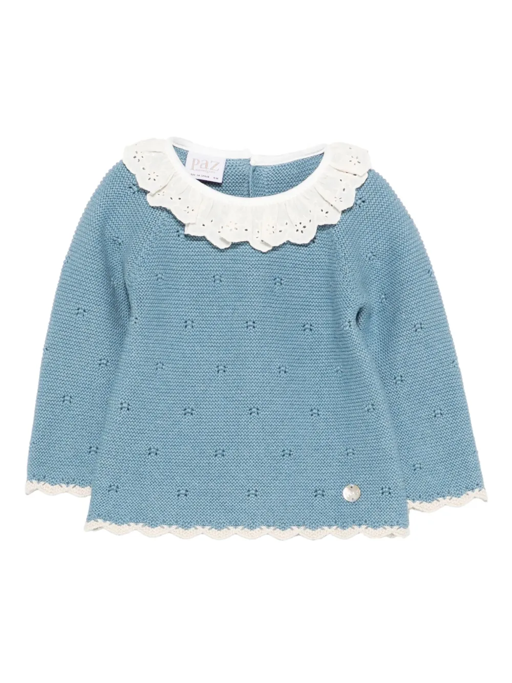 Paz Rodriguez Trui met afwerking van kant en ringlets Blauw