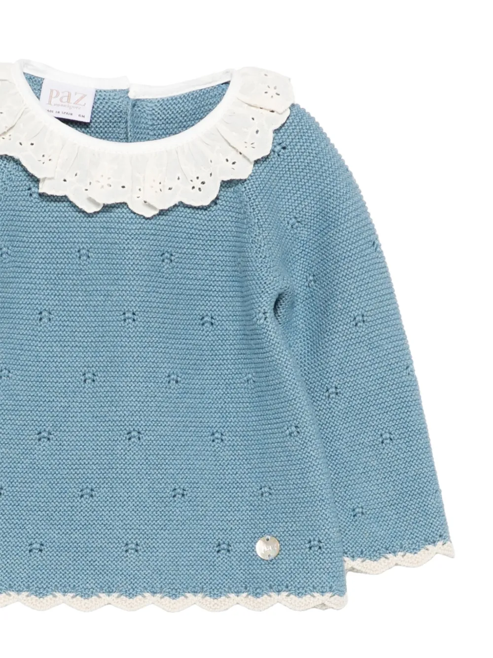 Paz Rodriguez Trui met afwerking van kant en ringlets Blauw