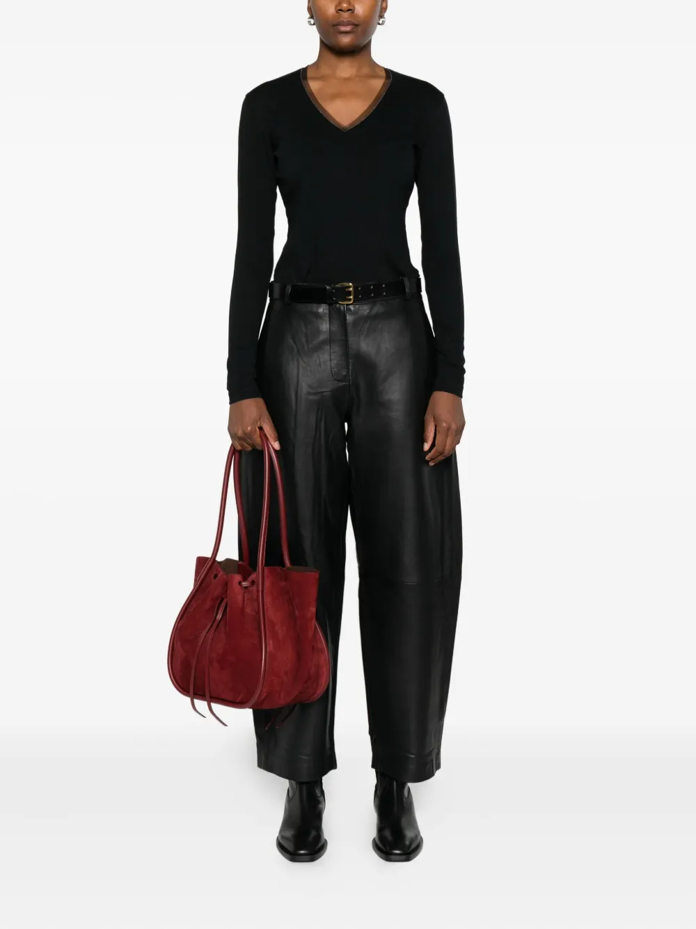 Fabiana Filippi T-shirt met V-hals Zwart