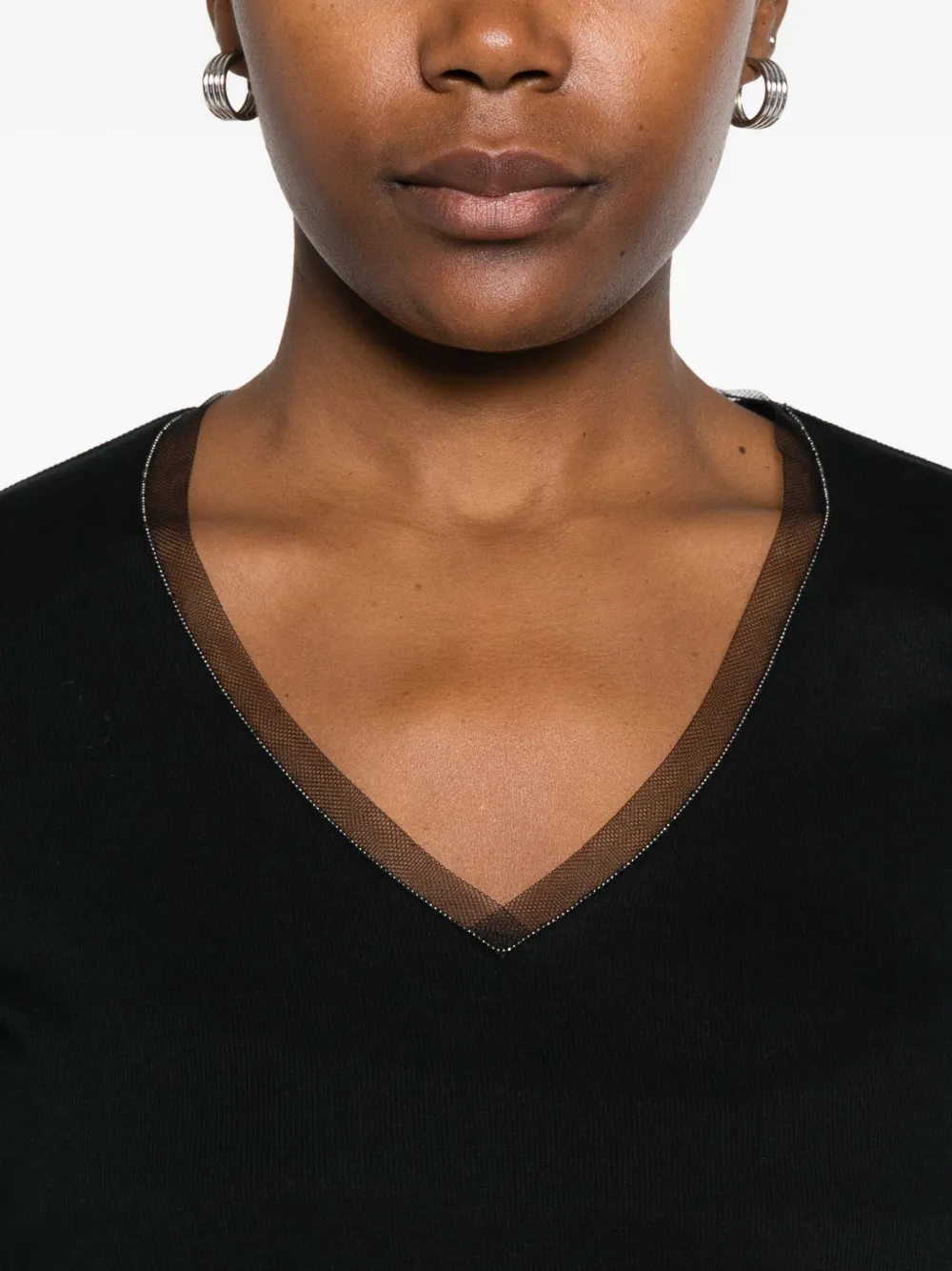 Fabiana Filippi T-shirt met V-hals Zwart