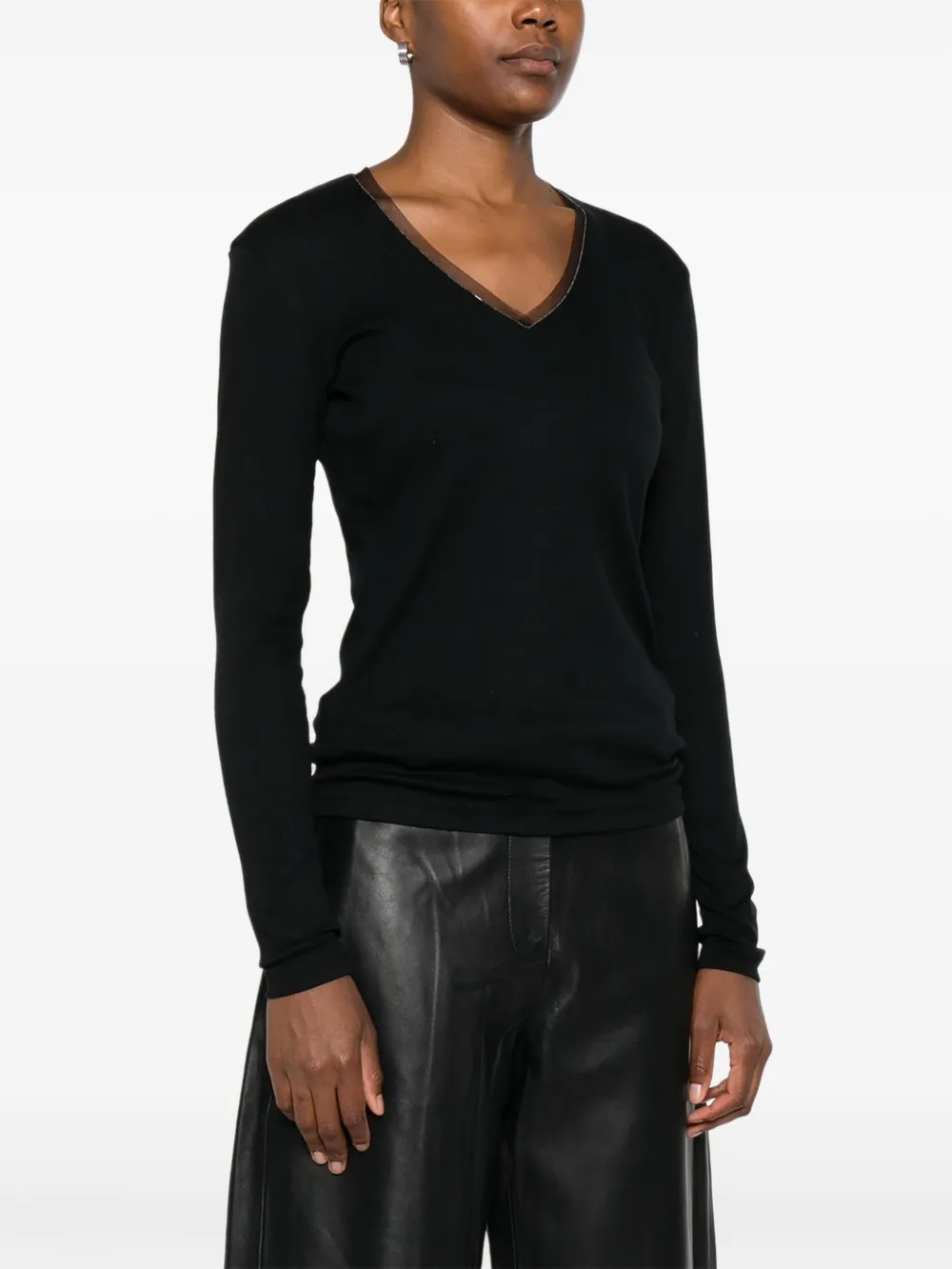 Fabiana Filippi T-shirt met V-hals Zwart