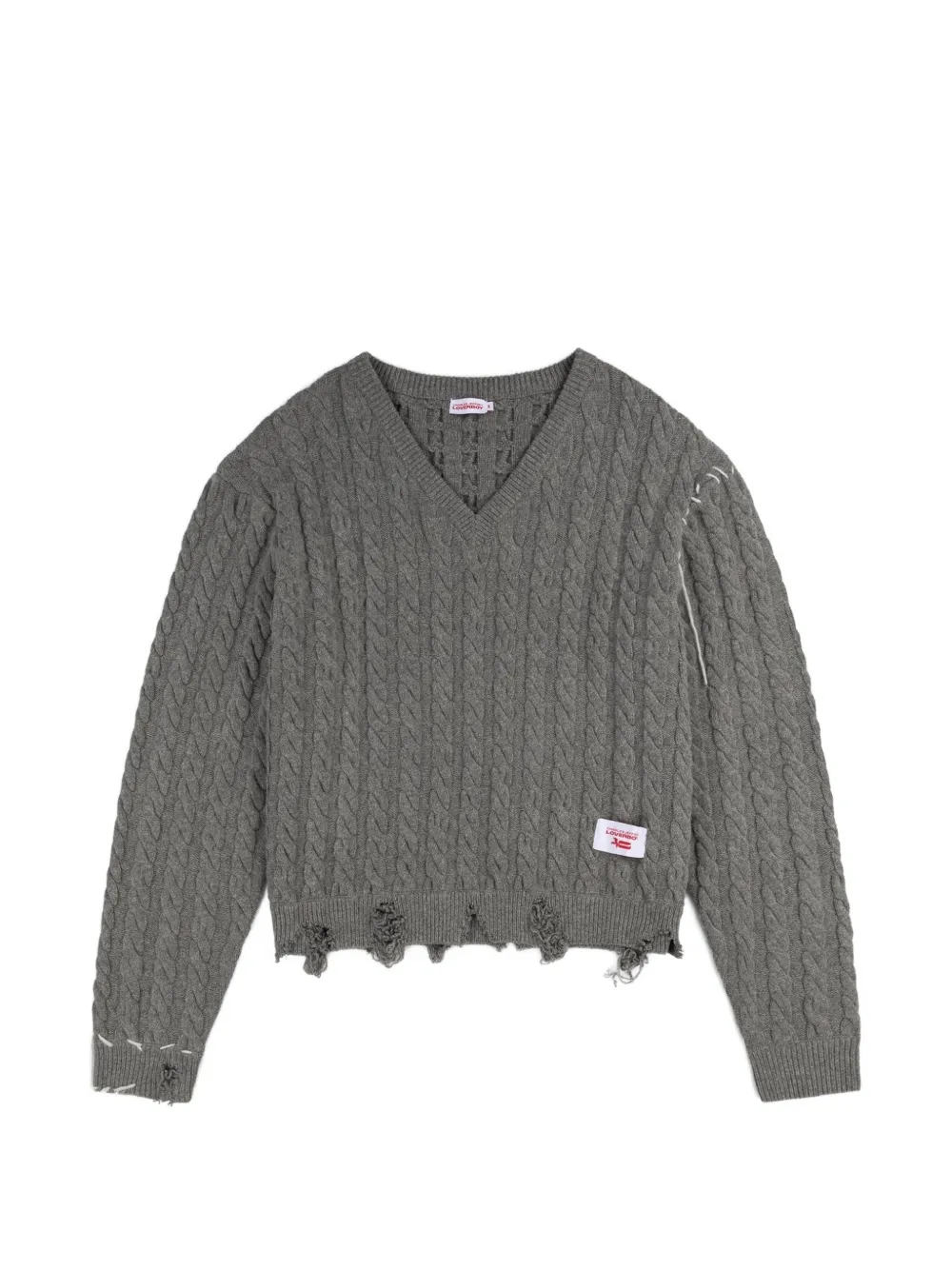 Charles Jeffrey Lover Kabelgebreide trui Grijs