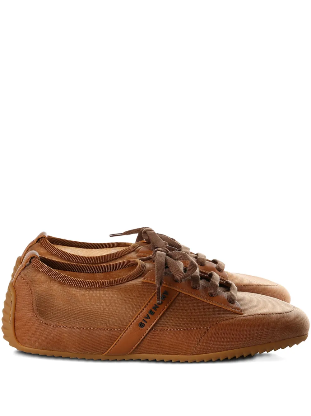 Givenchy lace-up panelled trainers Brown