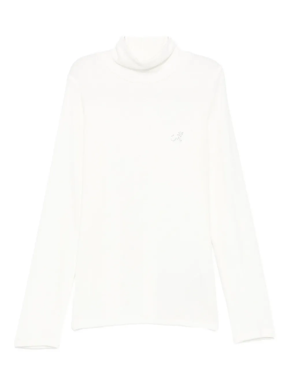 Monnalisa Embellished Turtleneck Sweatshirt In White