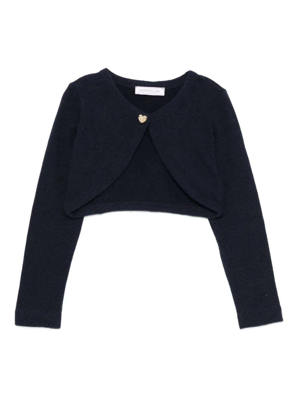 Monnalisa heart-button wool cardigan Blauw