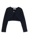 Monnalisa heart-button wool cardigan - Blue