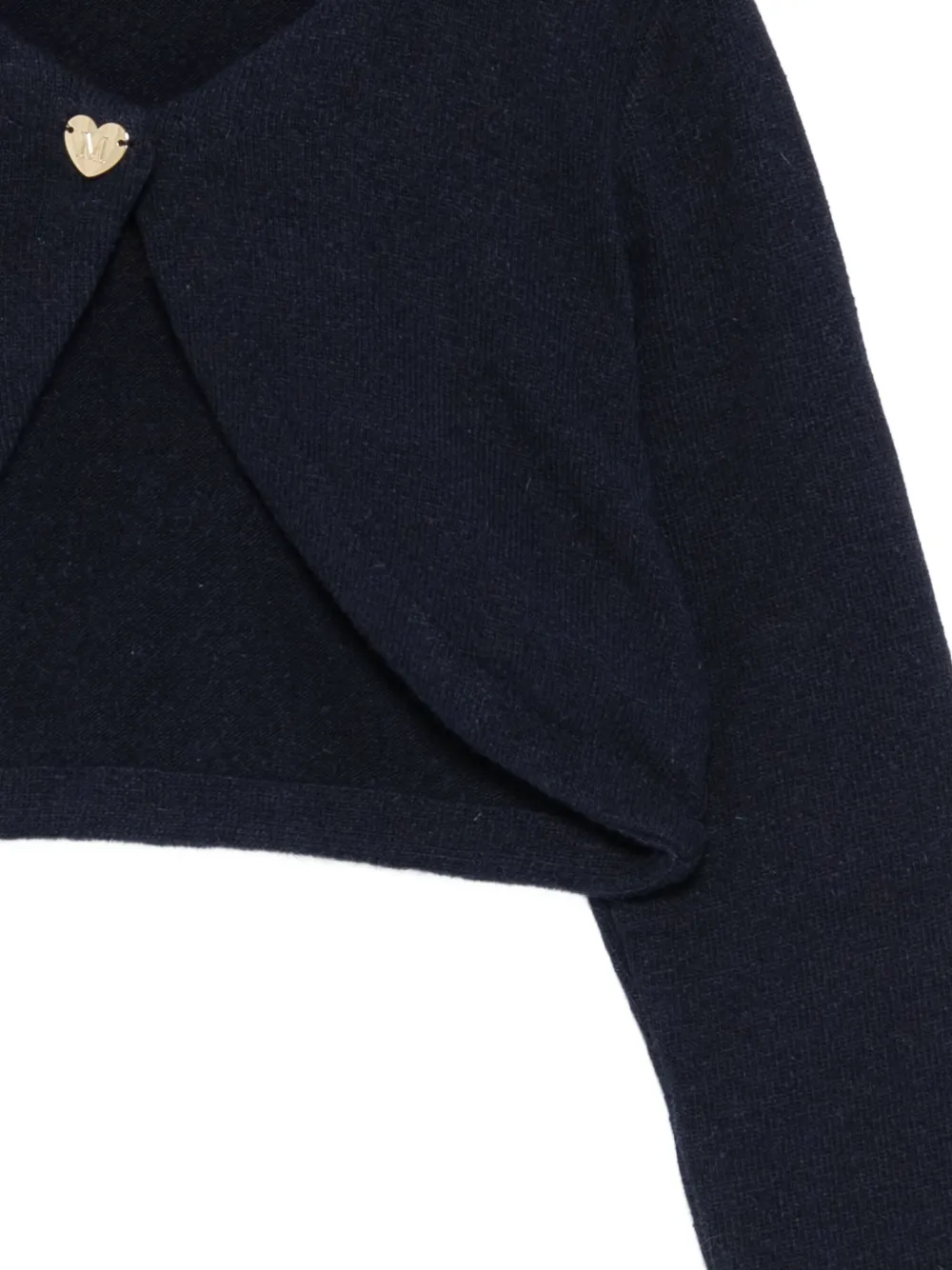 Monnalisa Wollen vest met hartknoop Blauw