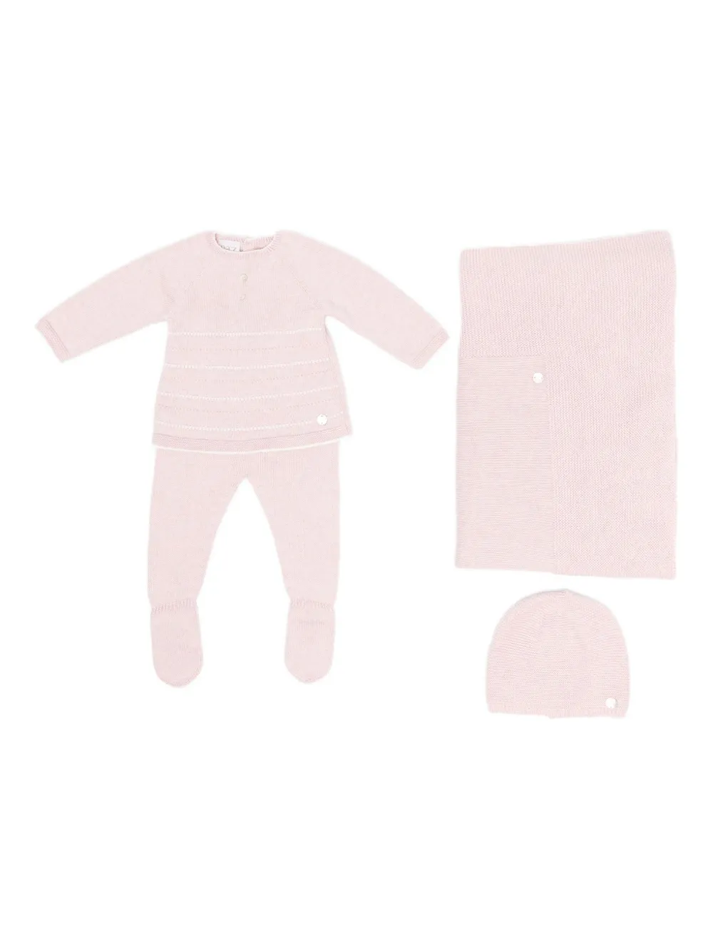 Paz Rodriguez Babybroek set met gebreide afwerking Roze