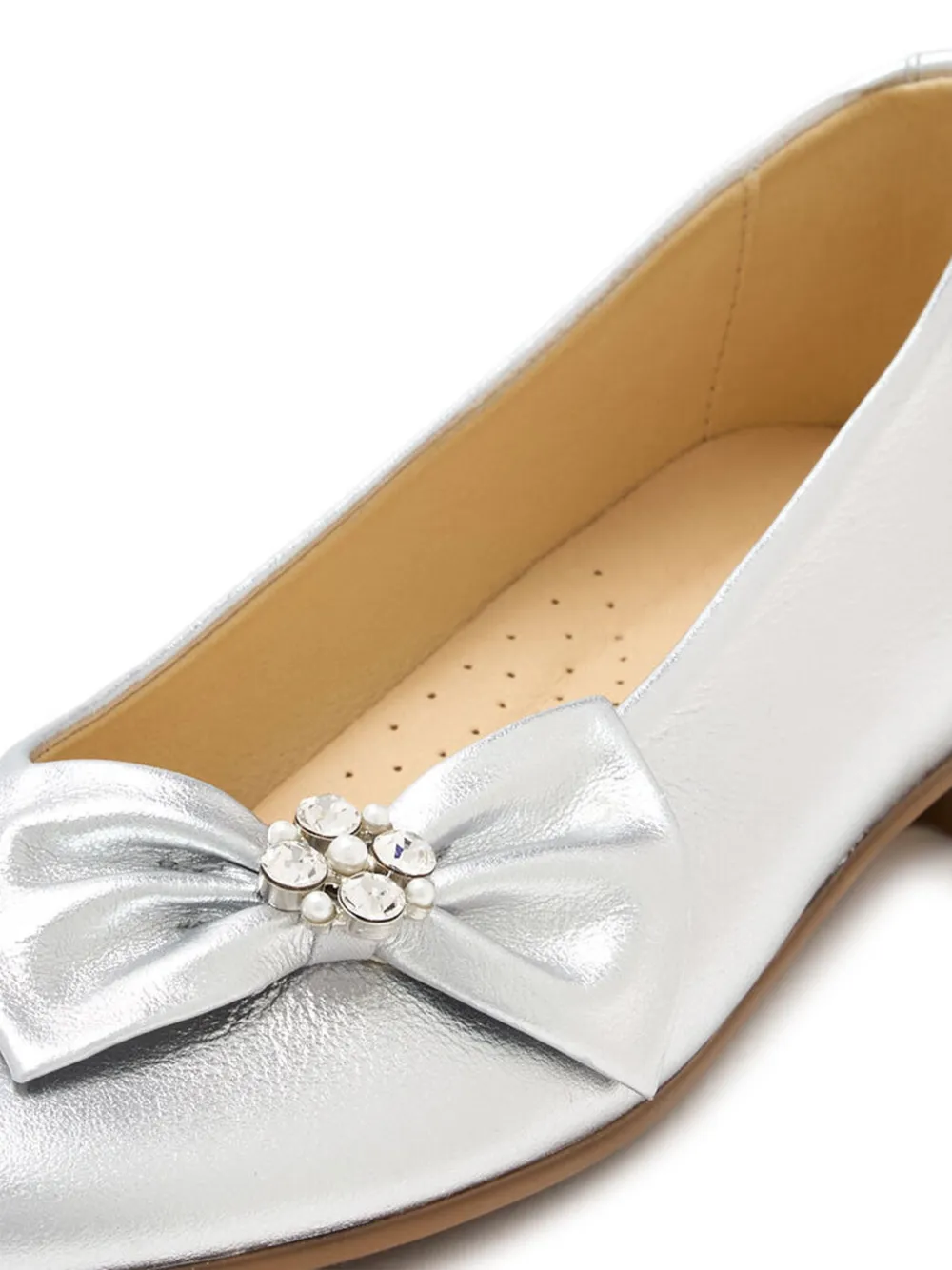 ANDANINES Ballerina's met strik Zilver