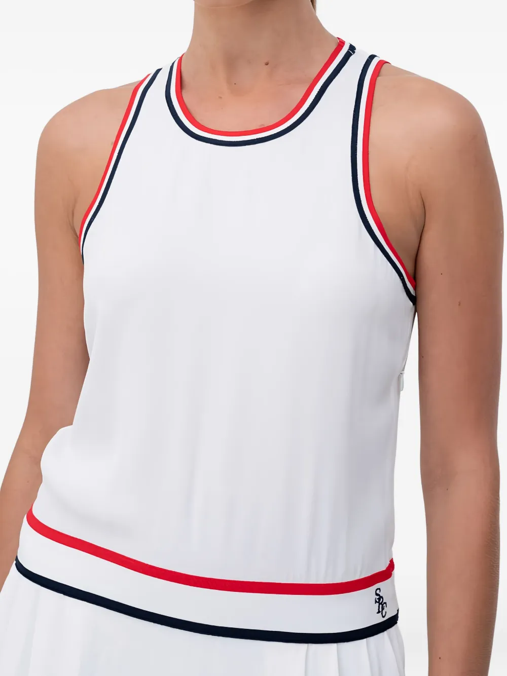 Sporty & Rich SRC Phoebe geplooide jurk met racerback Wit