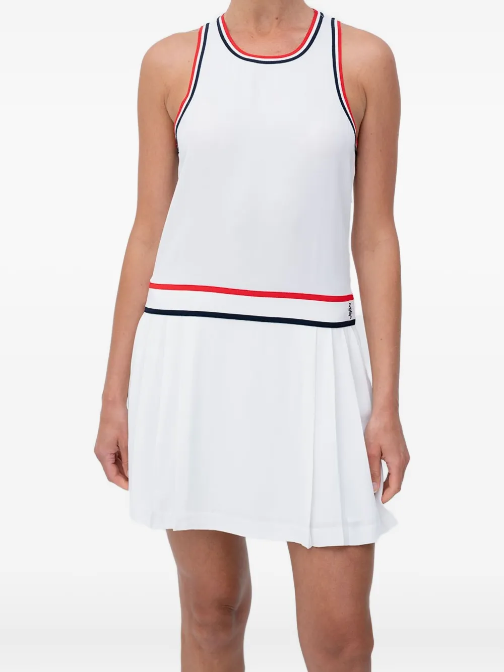 Sporty & Rich SRC Phoebe geplooide jurk met racerback Wit