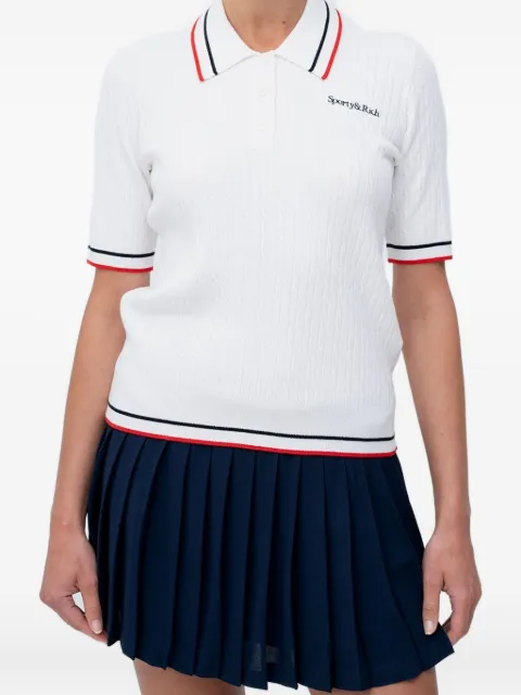 Sporty & Rich cable-knit polo top