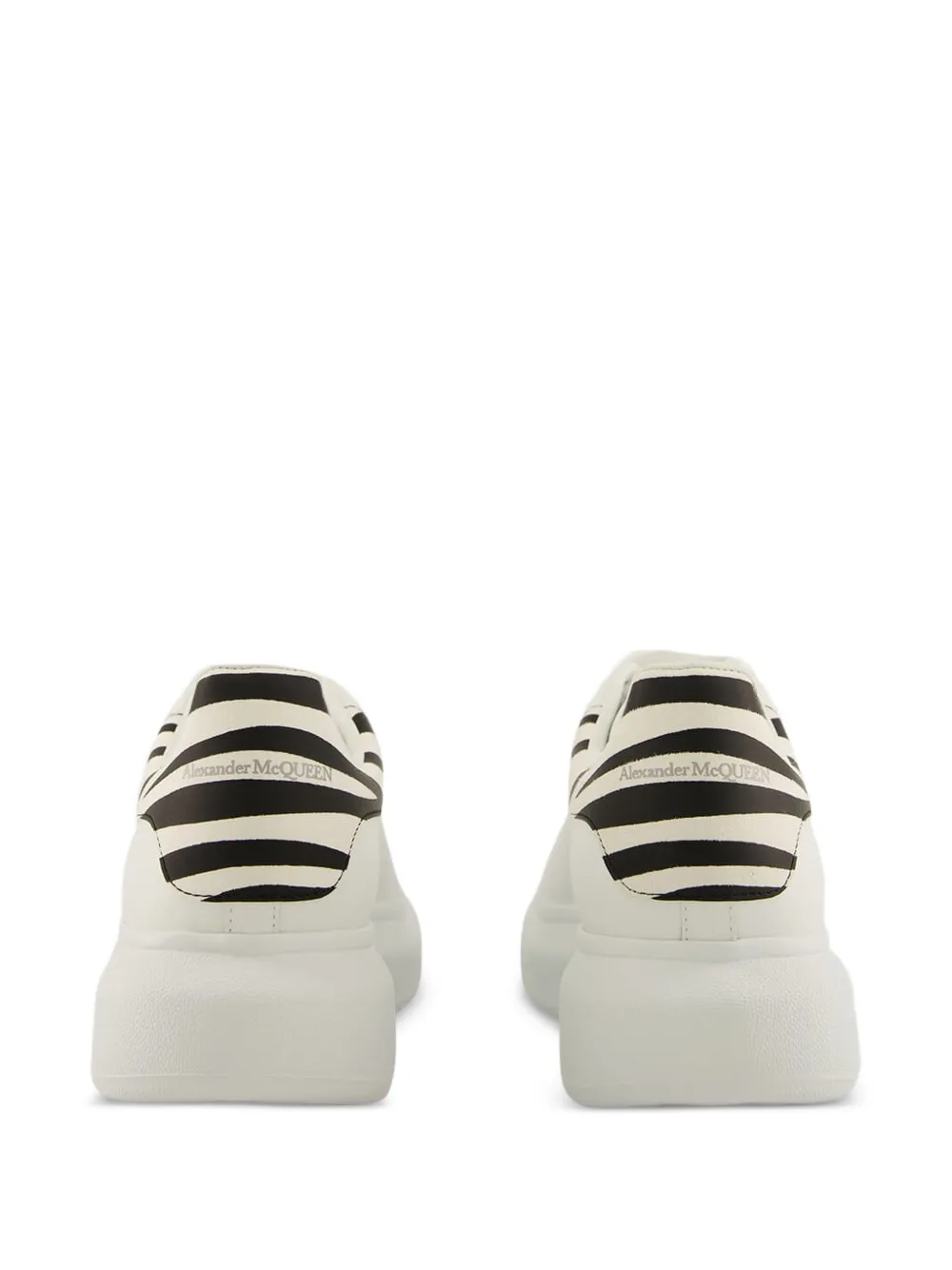 Alexander McQueen Leren sneakers met zebra vlakken Wit