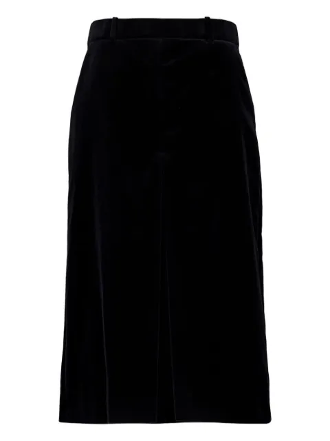 Saint Laurent velvet-pleated midi skirt