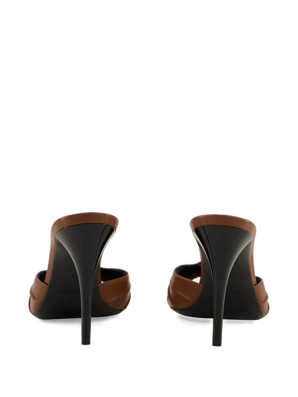 Saint Laurent 90mm Babylone leather heeled sandals Brown