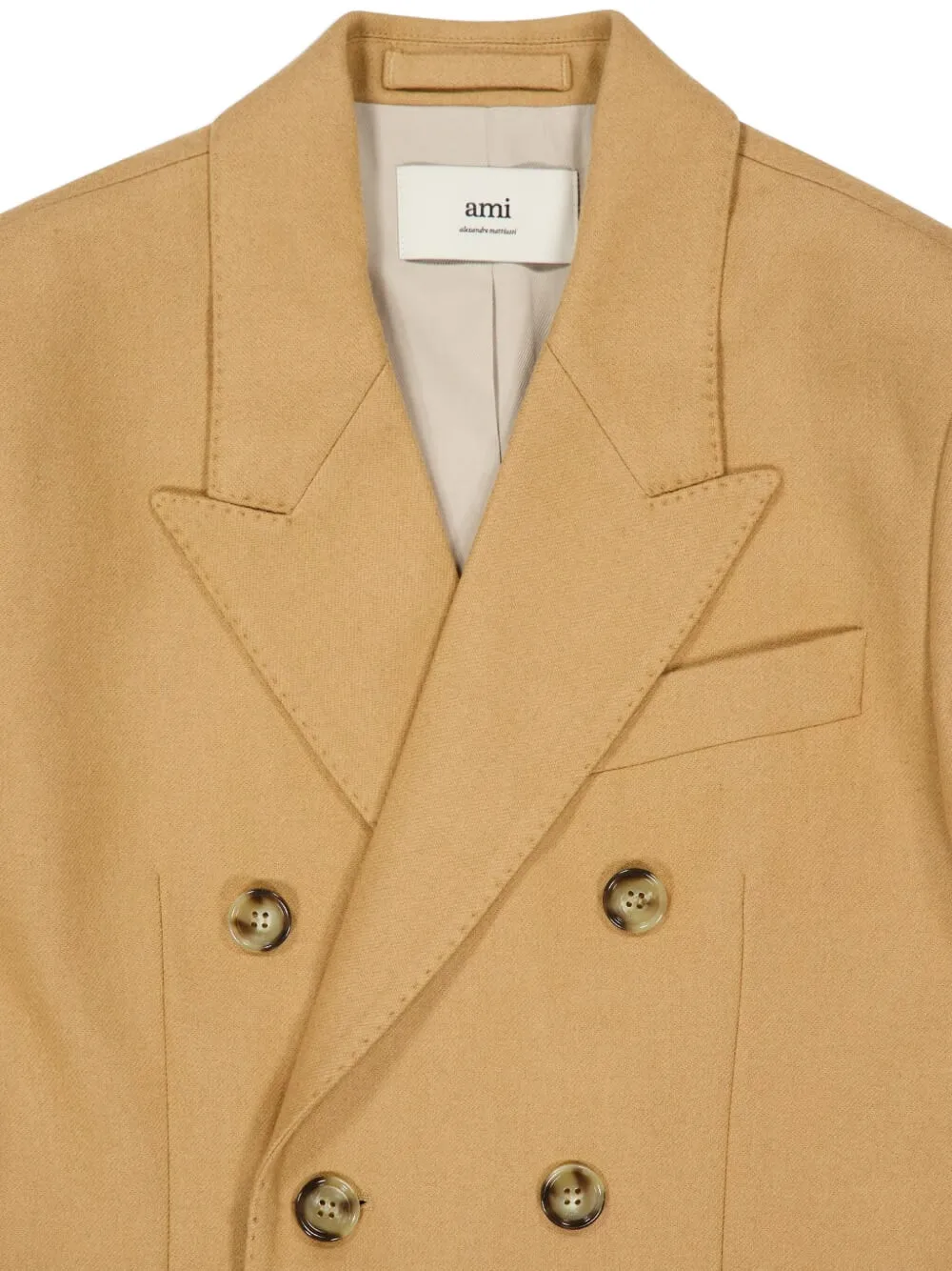 Ami Alexandre Mattiussi Double-breasted Wool Blazer In Brown