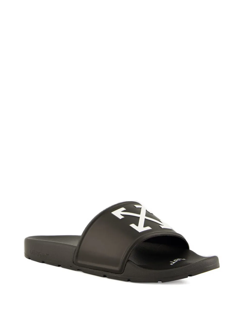 Off-white Arrow-print Slip-on Sliders In Black