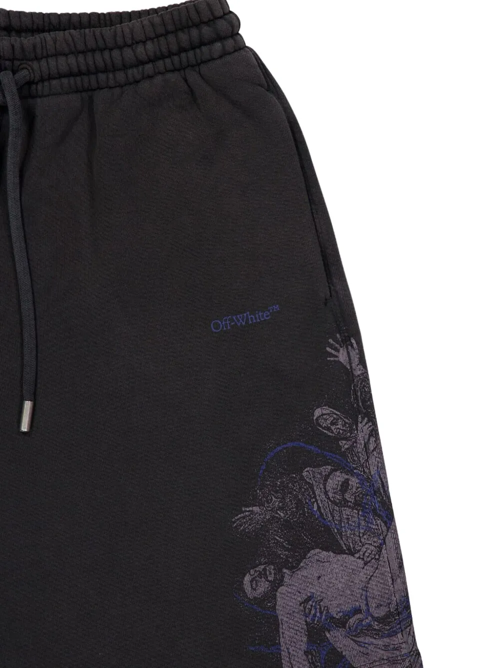 Off-white Embroidery Track Shorts In Black
