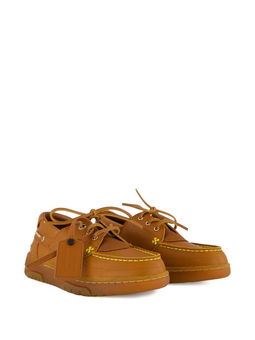 Off-White leather boat shoes - Bruin