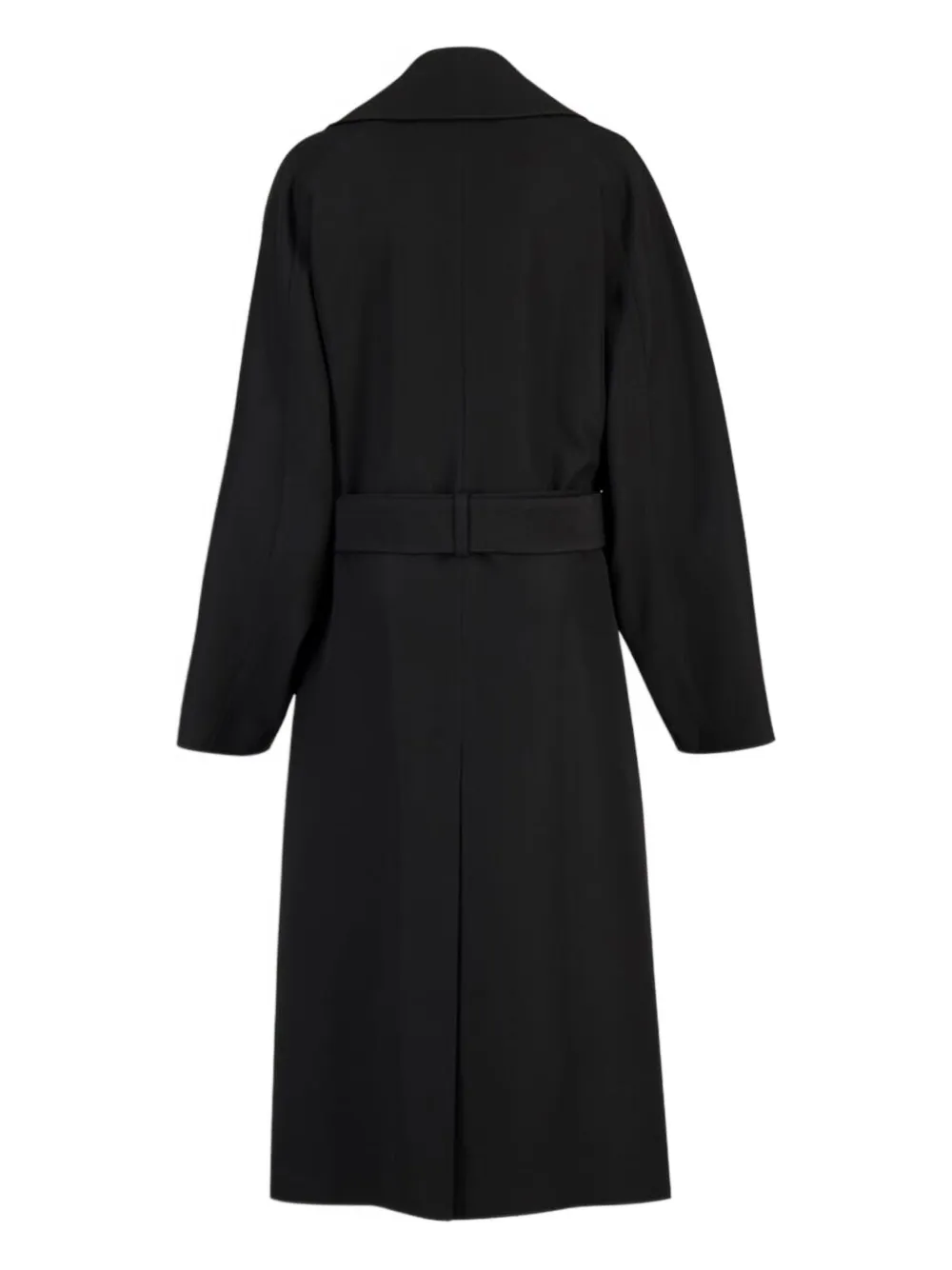 Saint Laurent Double-breasted Belted Trench Coat In Black