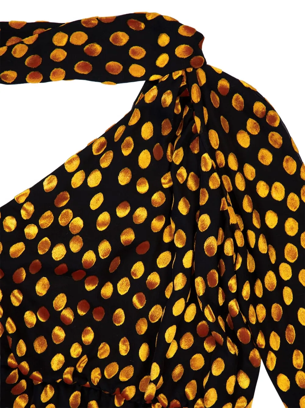 Saint Laurent Asymmetrische mini-jurk met stippen Zwart
