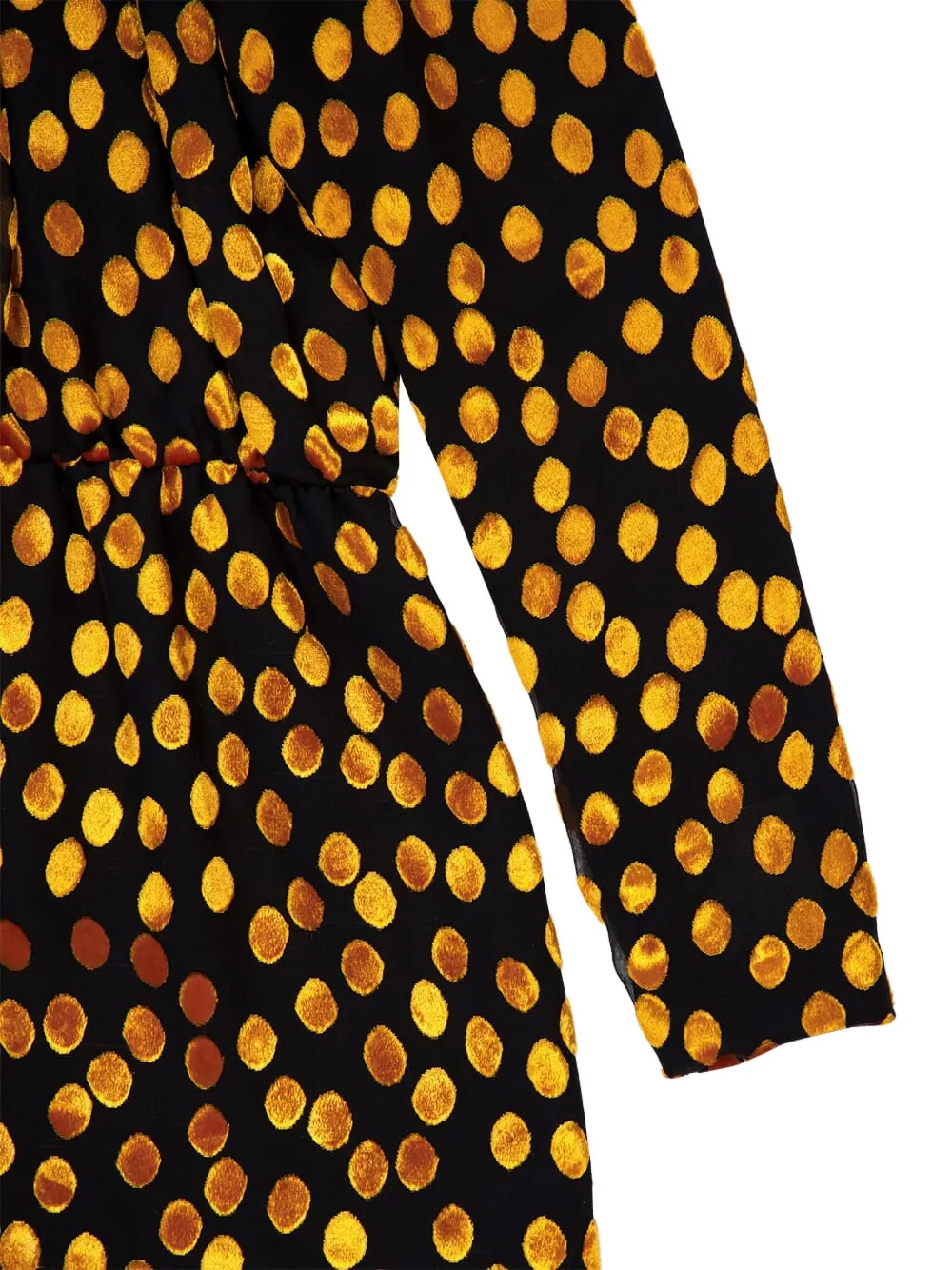 Saint Laurent Asymmetrische mini-jurk met stippen Zwart