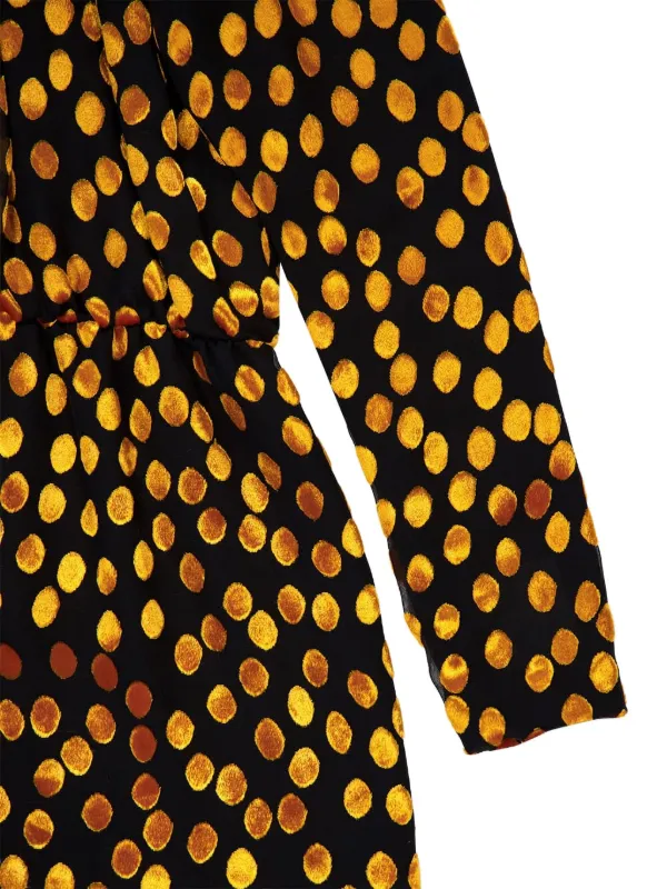 Saint Laurent Polka-dot Mini Dress - Black
