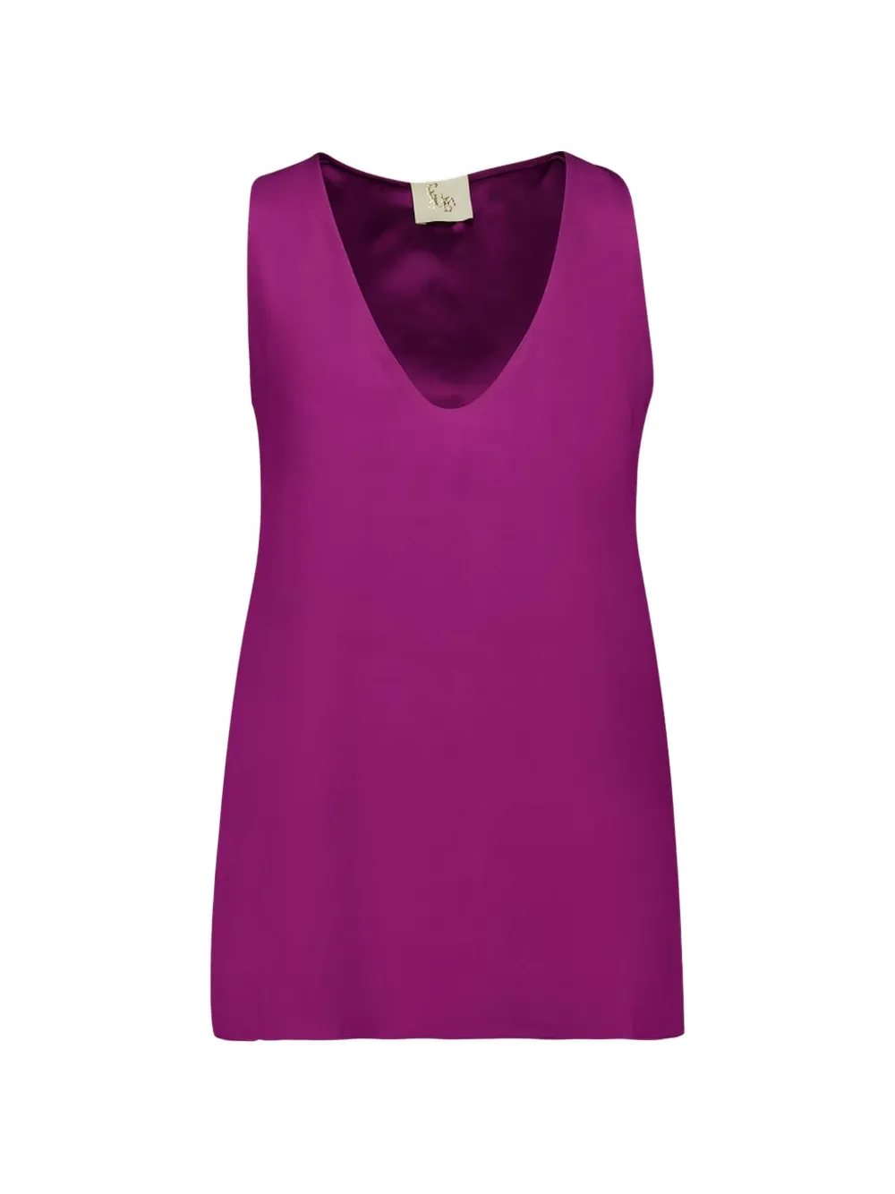 PAULA Canotta in seta con scollo a V - Viola