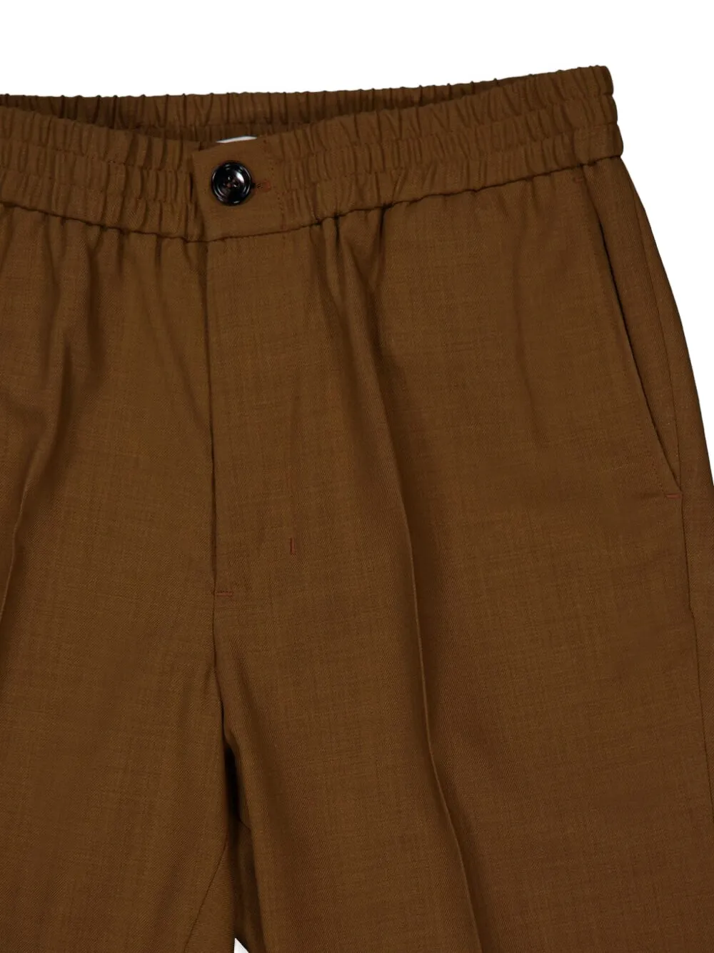 Ami Alexandre Mattiussi Elasticated-waist Wool Trousers In Brown
