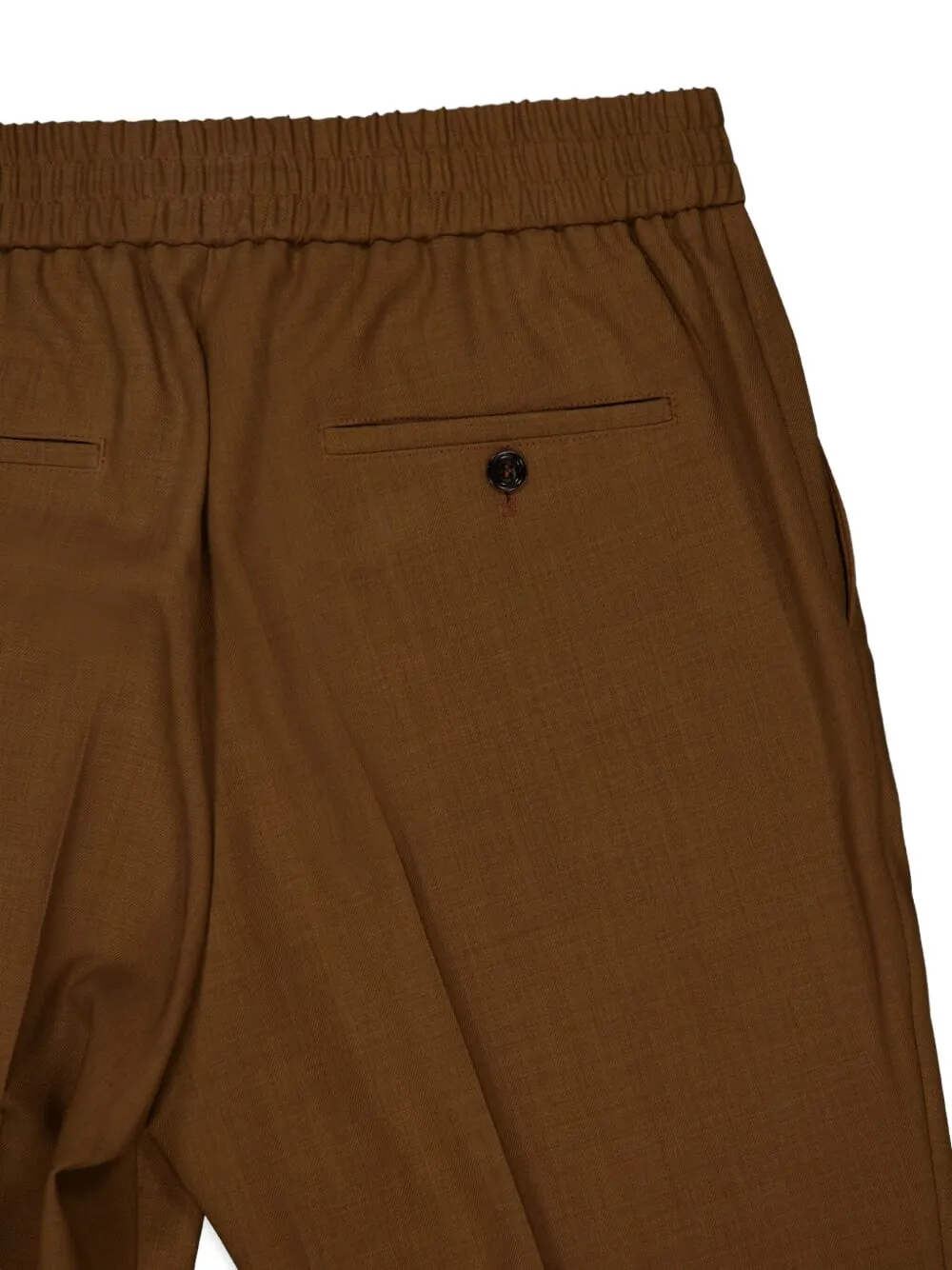 Ami Alexandre Mattiussi Elasticated-waist Wool Trousers In Brown