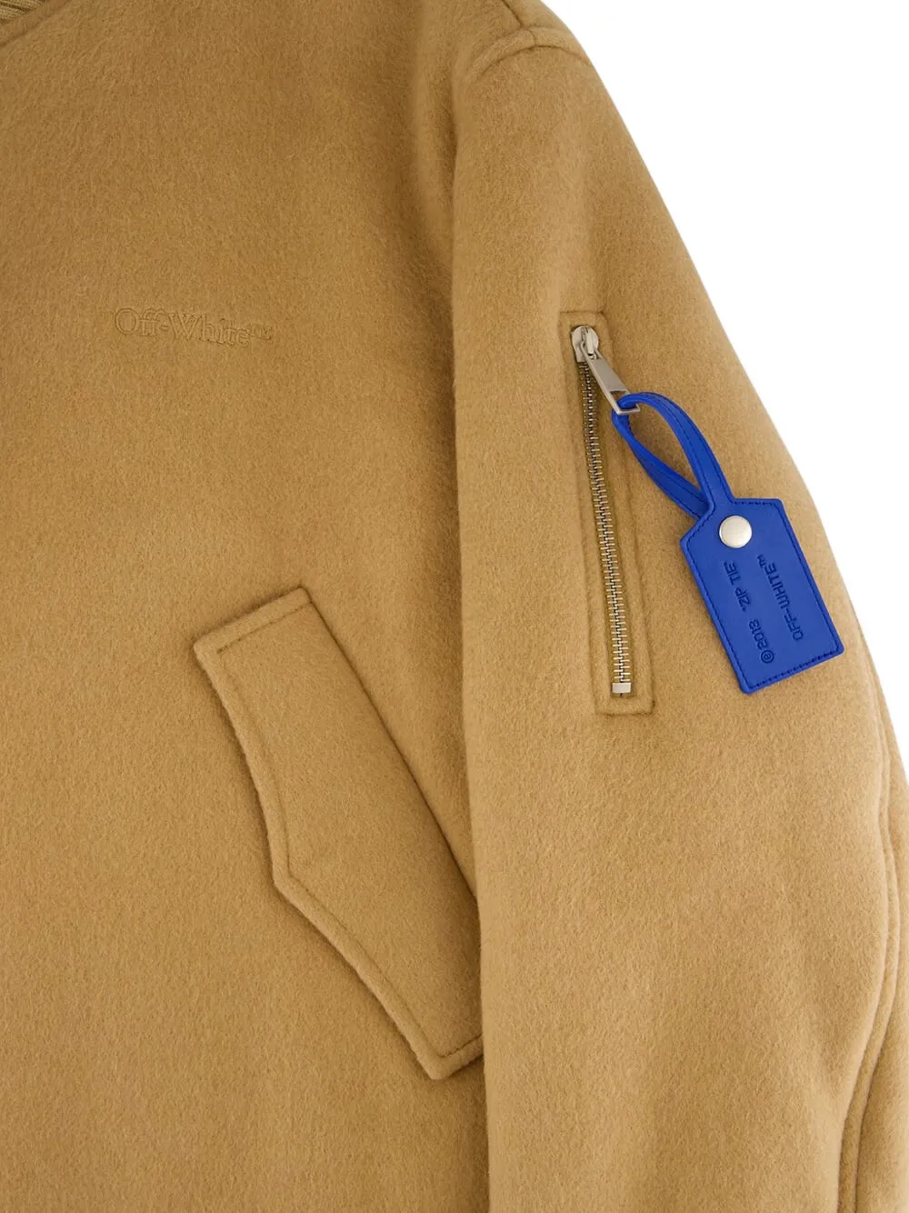 Off-White Bomberjack met label Beige