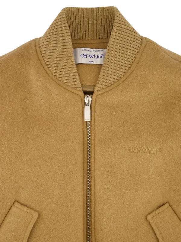 Off-White tag-detail Bomber Jacket | Neutrals | FARFETCH