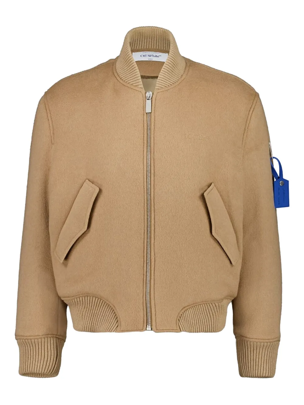 Off-White tag-detail bomber jacket | Neutrals | Image 1