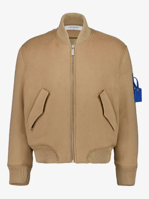Off-White tag-detail bomber jacket
