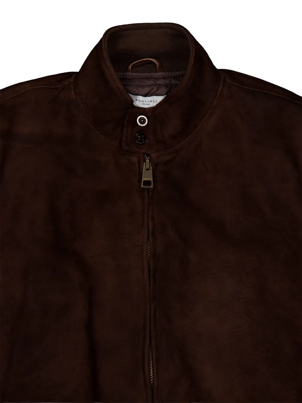 Boglioli Zip-up Leather Bomber Jacket In Burgundy