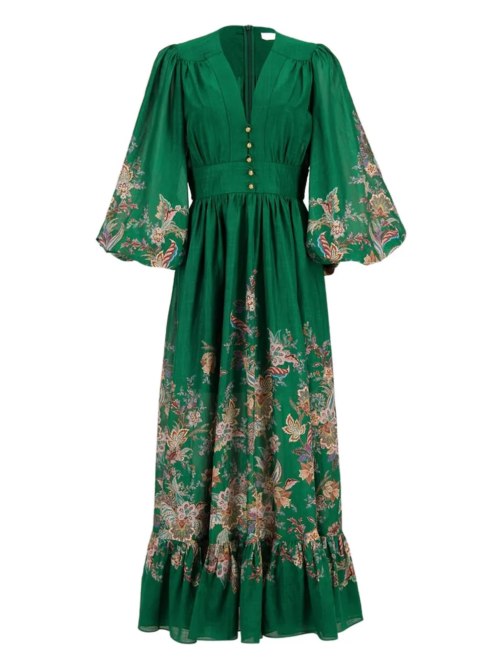 ZIMMERMANN Rhiannon Plunge maxi-jurk Groen