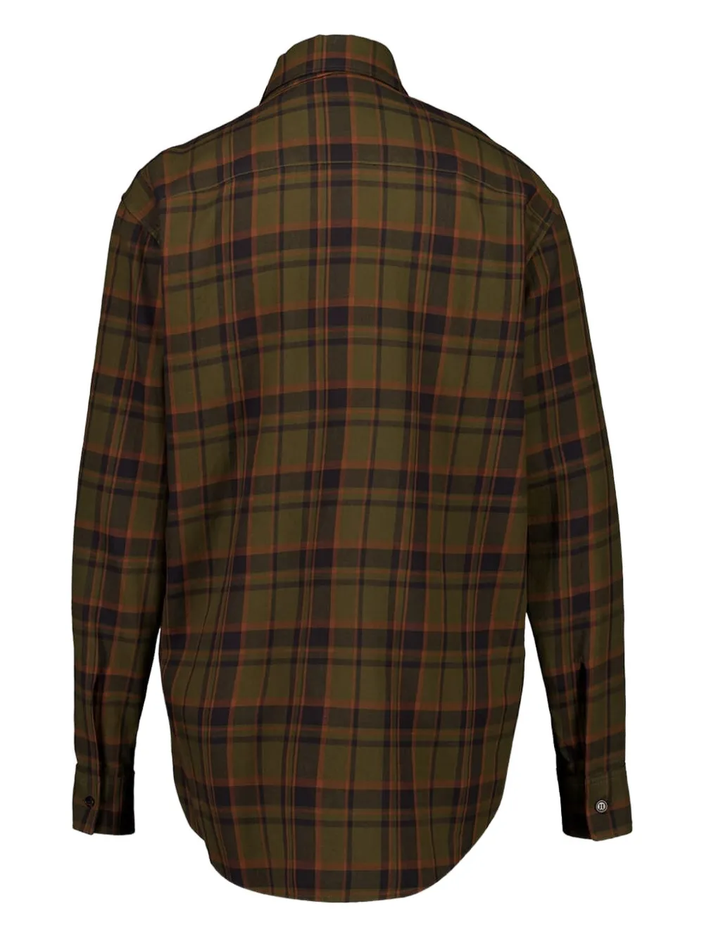 Saint Laurent check lavallière-bow shirt - Groen