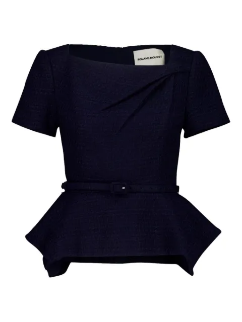 Roland Mouret asymmetric twist boucle top