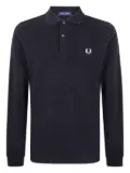 Fred Perry embroidered long-sleeve polo shirt - Black