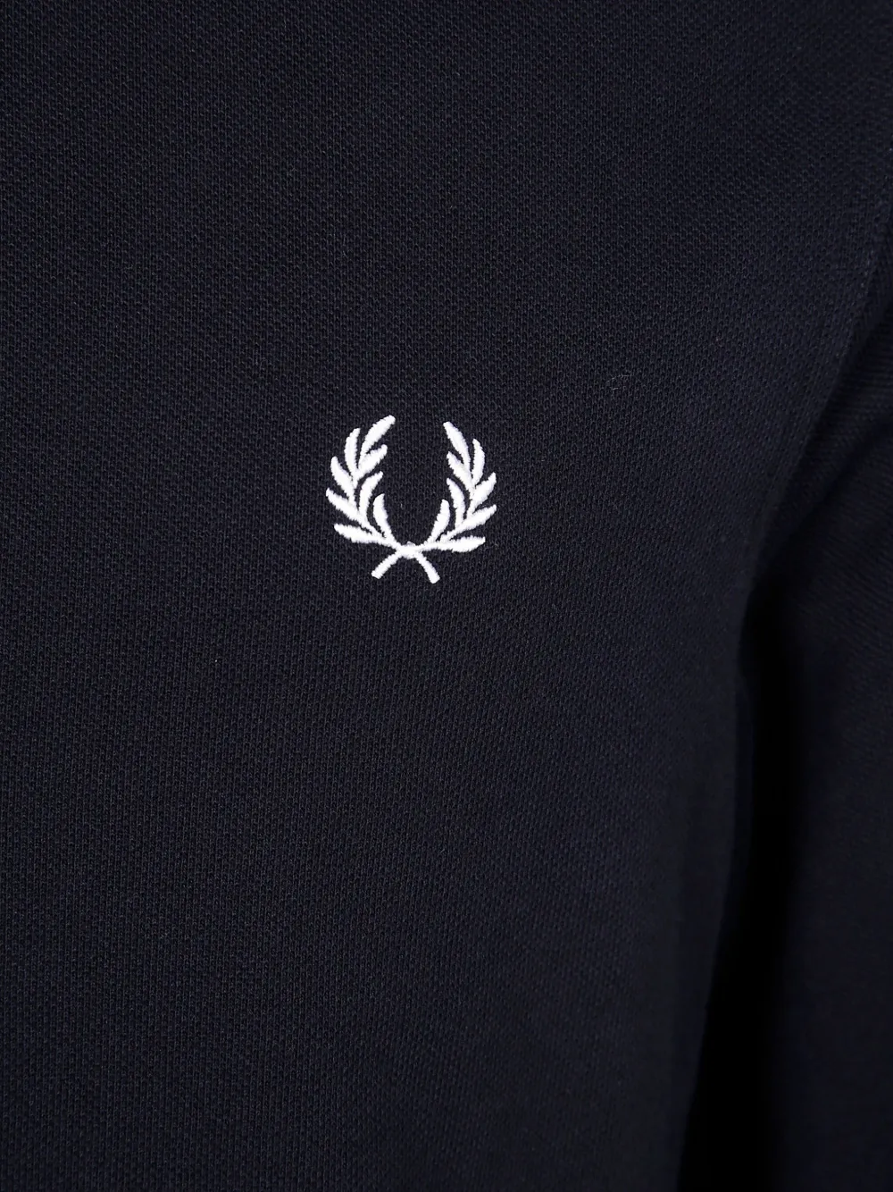 Fred Perry Embroidered Long-sleeve Polo Shirt In Black