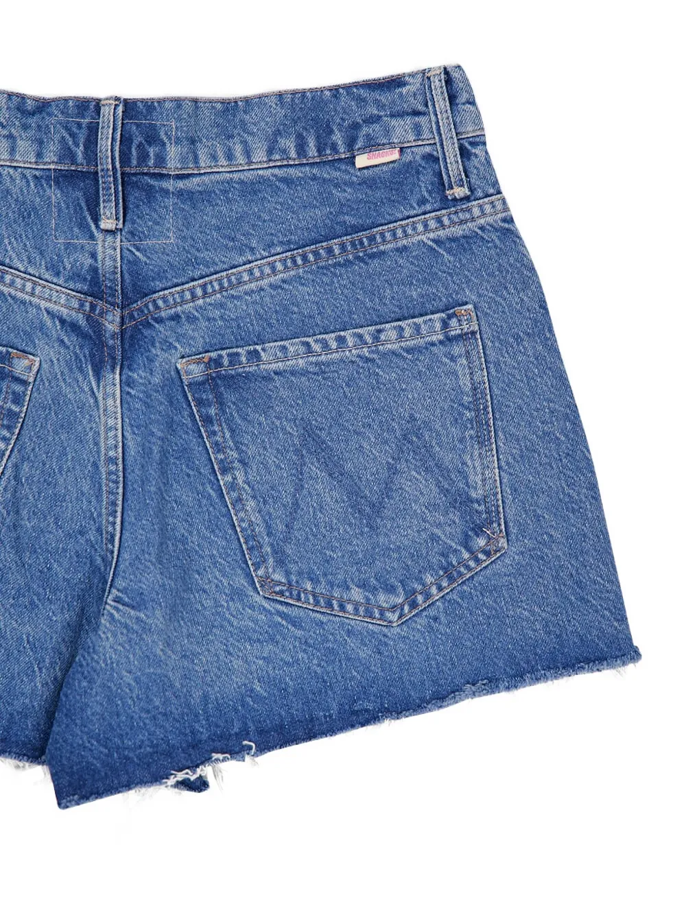 Mother The Main Course Fray Denim Shorts In Chew Toy In Blue