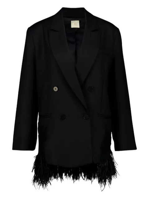 PAULA embroidered feather coat