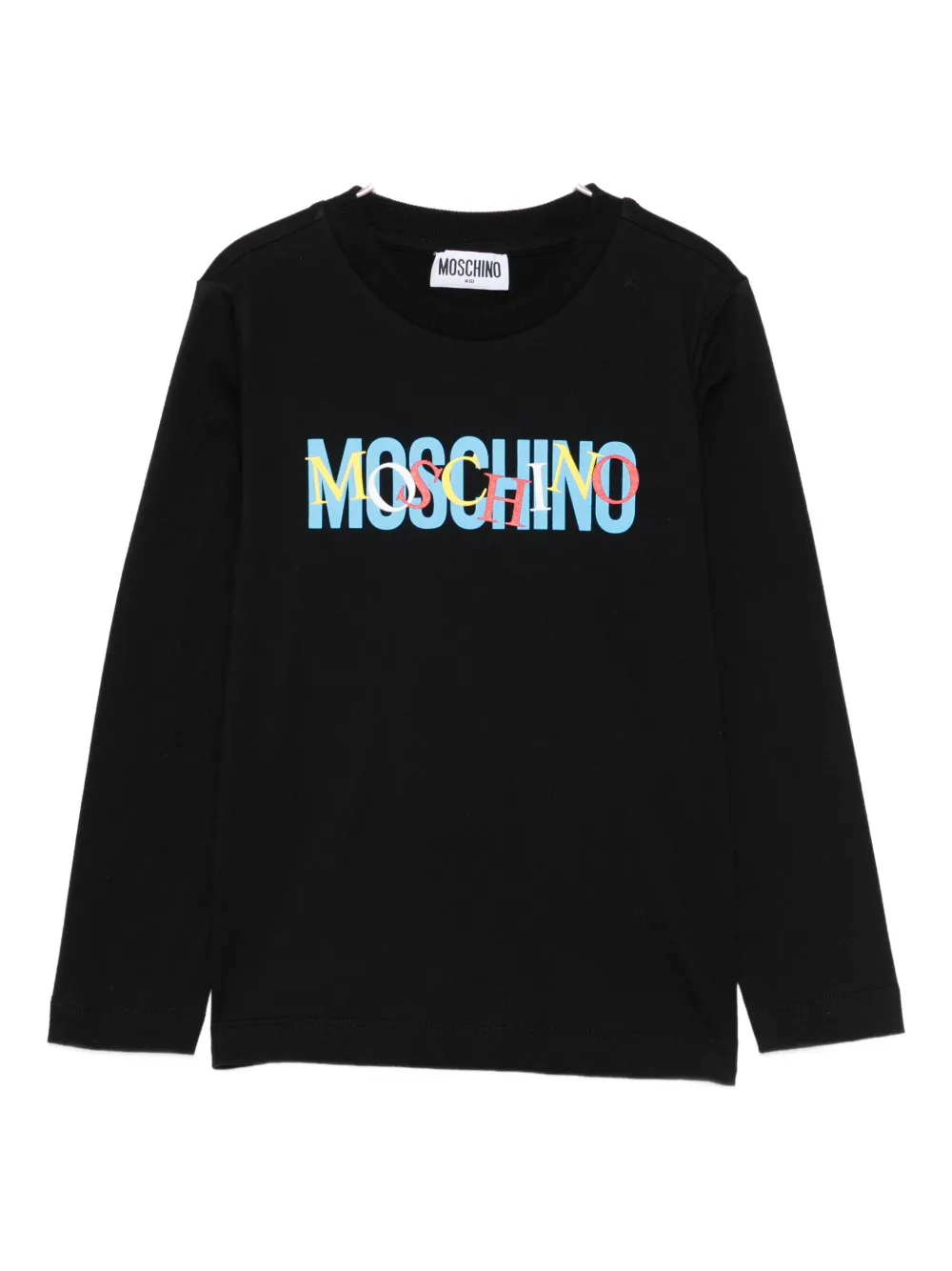 Moschino Logo-print Long-sleeve T-shirt In Black